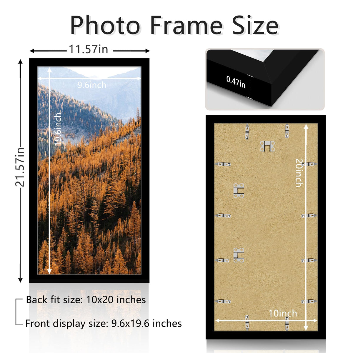 Picrit 10x20 frame side angle highlighting lightweight engineered wood
