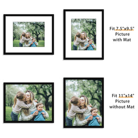 Picrit back view with mat for 8x10 photos, easy insert and secure back.