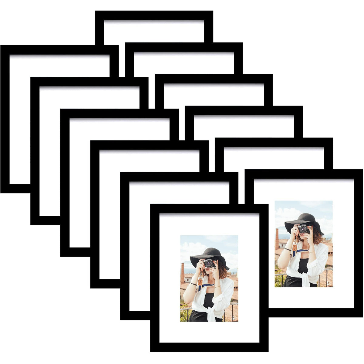 Picrit 11x14 frame front view in black, ideal for gallery-style wall display.