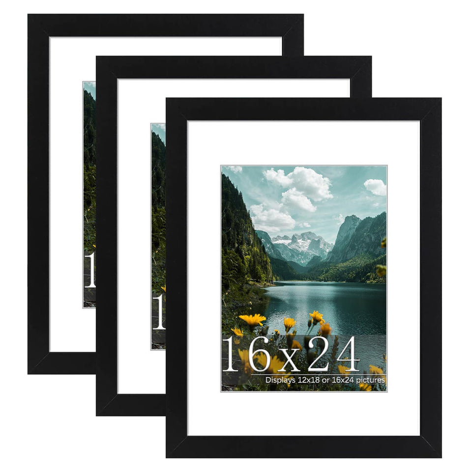 Picrit 16x24 black frame three-pack packaging for gifting and display