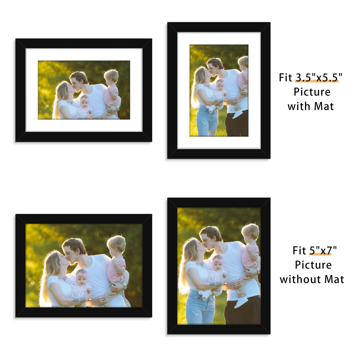 Picrit 4x6 frame with mat inside, keeps photos centered and protected