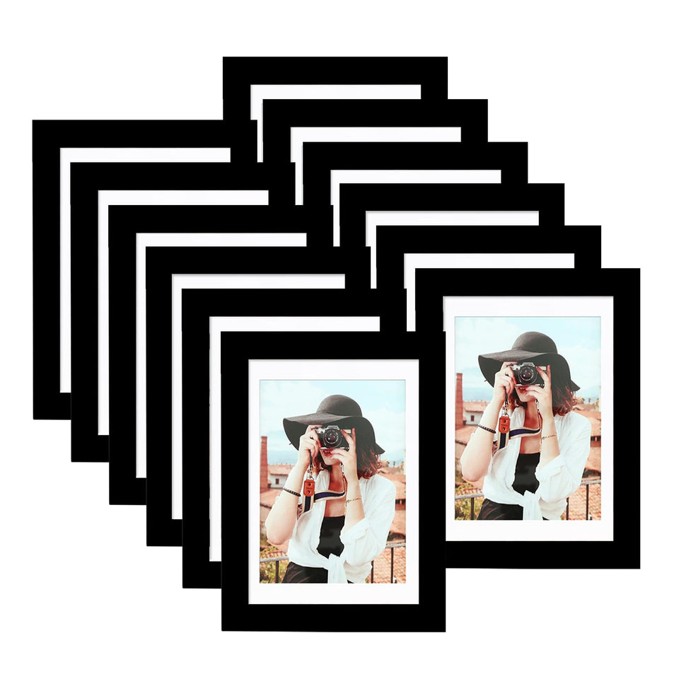 Picrit 5x7 frame set, black front view, suitable for wall or table displays