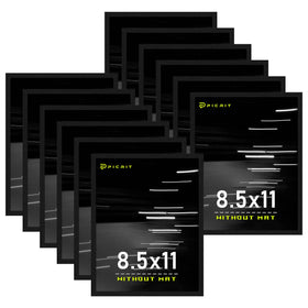 Picrit 8.5x11 frame front view with slim profile for clean displays