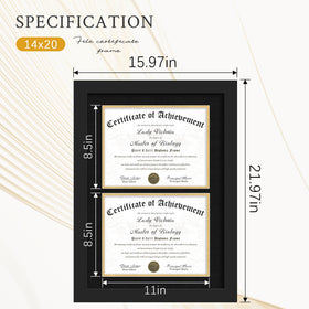 Picrit black gold mat detail enhancing diploma presentation with solemn tone