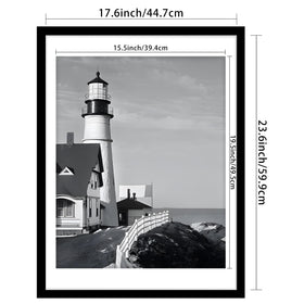 Picrit black wood frame 18x24 without mat, ideal for larger displays.