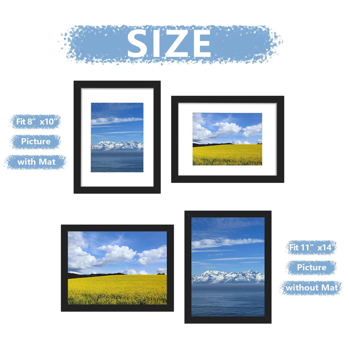 Picrit frame back with sturdy hangers for versatile mounting