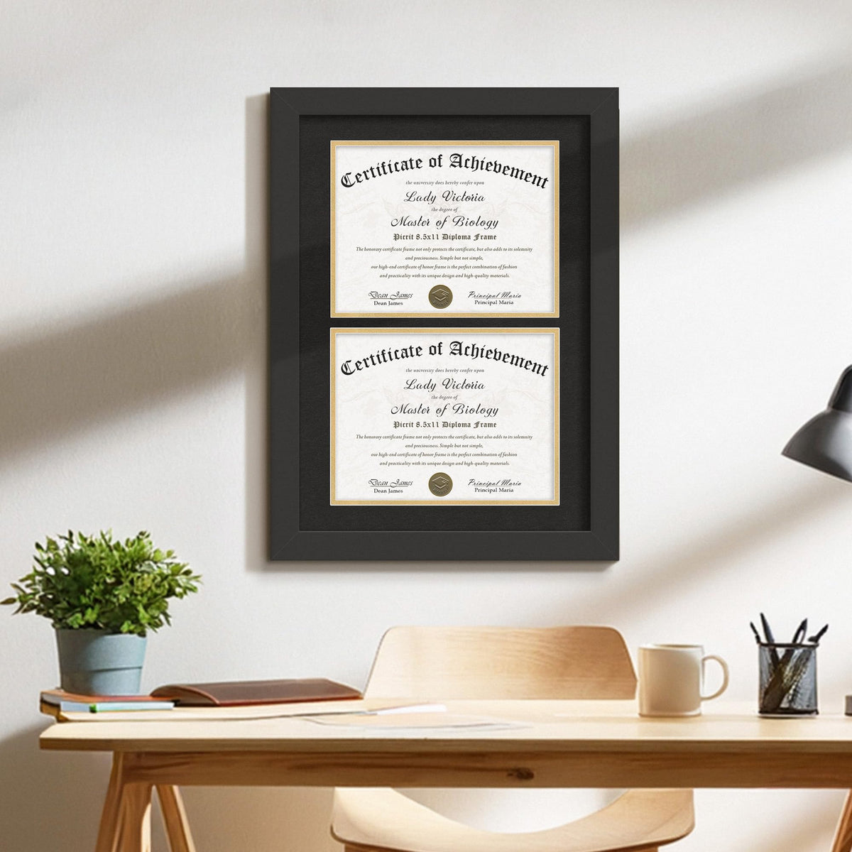 Picrit dual diploma frame suitable for graduations weddings or office awards