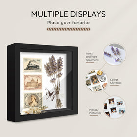 Picrit shadow box frame 12x12 front display depth for layered 3D keepsakes.