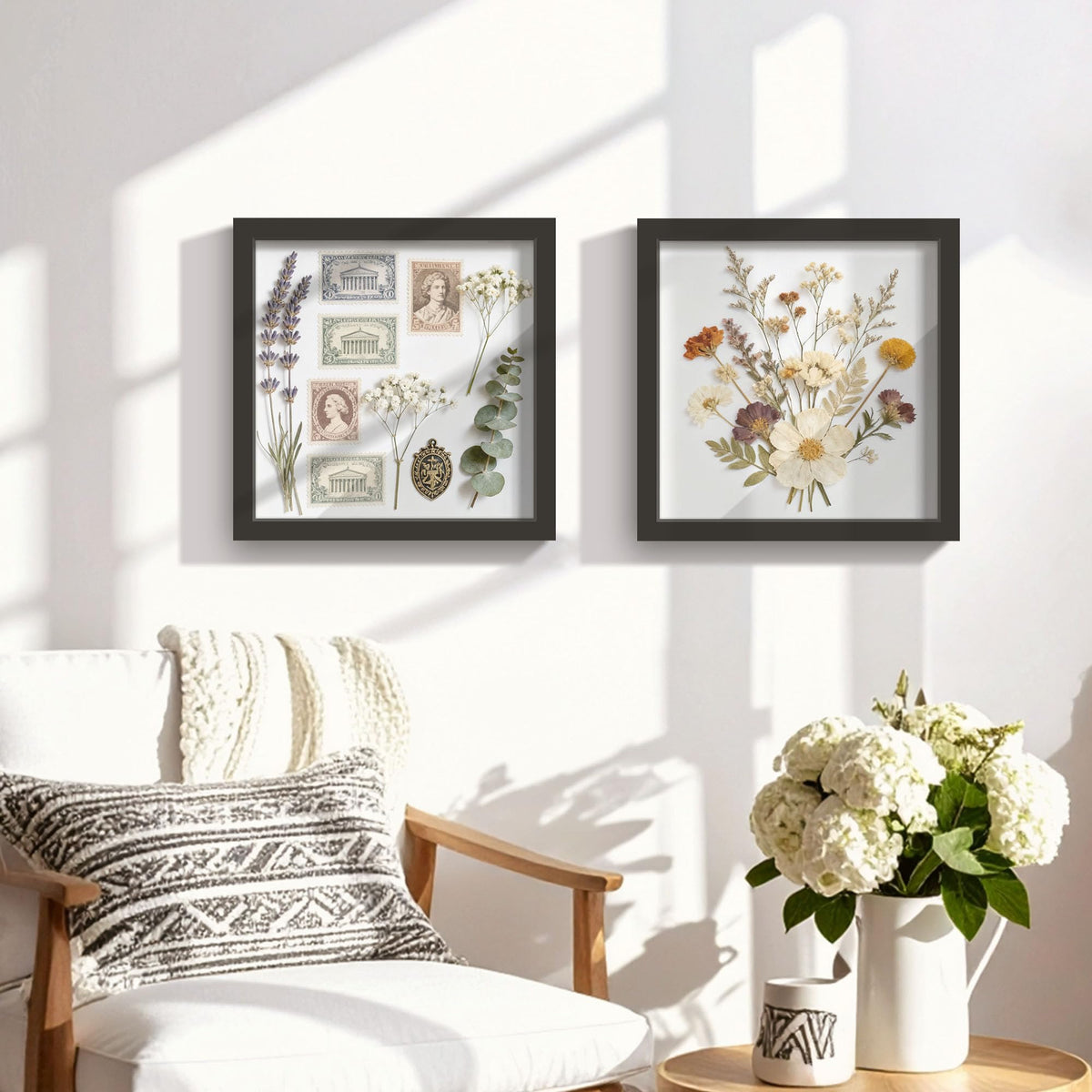 Picrit shadow box frame 12x12 two-pack packaging.
