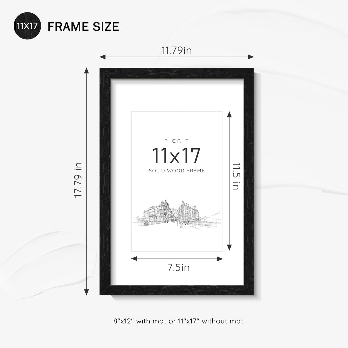 Picrit wall-mount with butterfly clips ensures flat, secure installation.