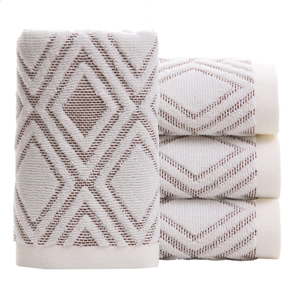 Pidada diamond-pattern towels beige-brown close-up texture for softness