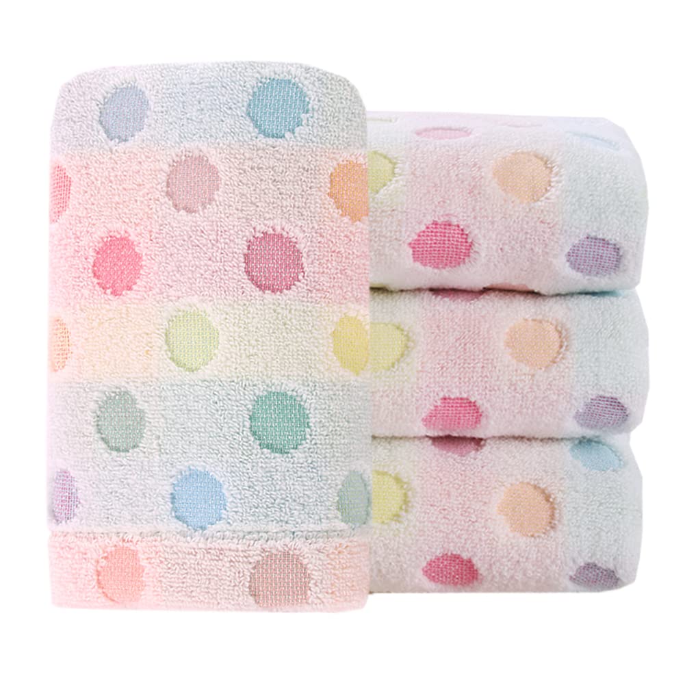 Pidada hand towels set of 4 with beige polka dots for soft decorative bath use