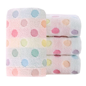 Pidada hand towels set of 4 with beige polka dots for soft decorative bath use