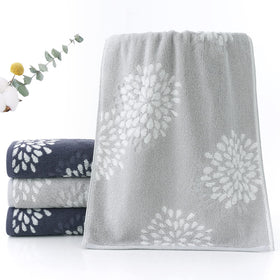 Pidada hydrangea pattern towel in denim blue, perfect for guest bathrooms and gifts