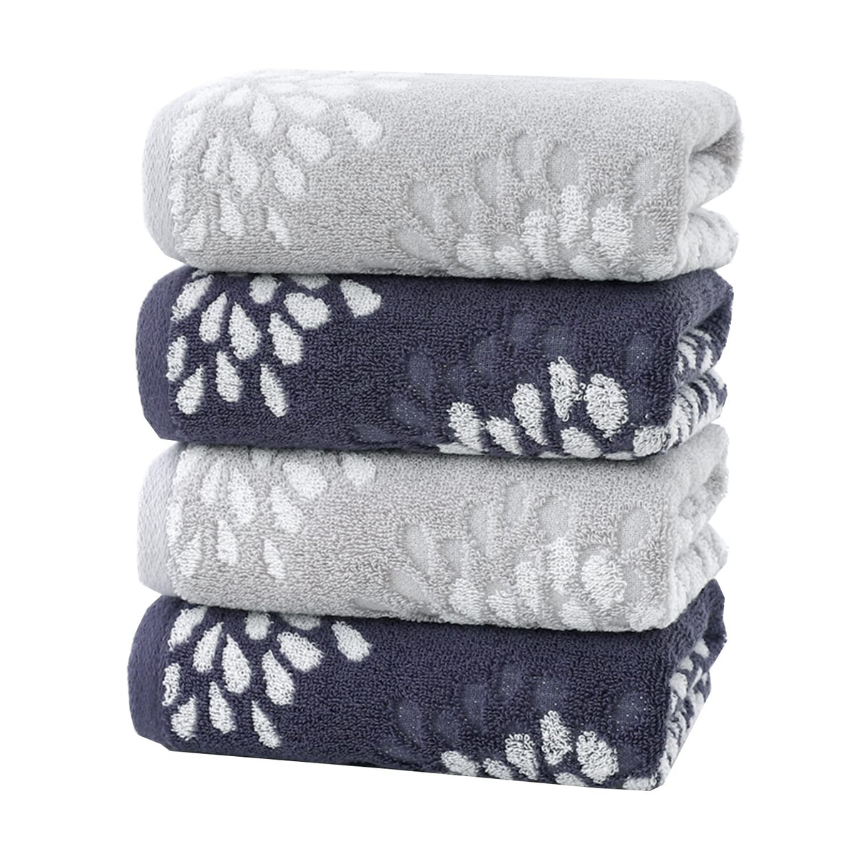Pidada hydrangea pattern towel in light grey for bathroom décor and quick-dry use