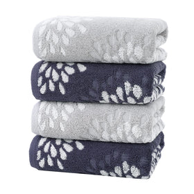 Pidada hydrangea pattern towel in light grey for bathroom décor and quick-dry use