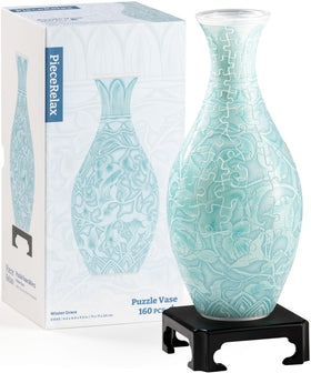 PieceRelax Winter Grace 3D puzzle vase assembled for stunning bouquet displays.