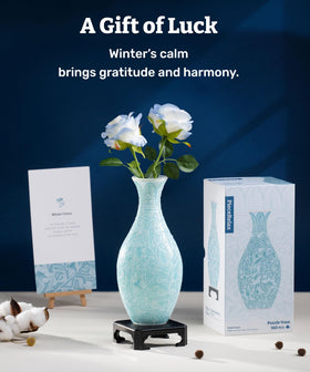 PieceRelax Winter Grace vase shows vivid pattern adding personality to room.