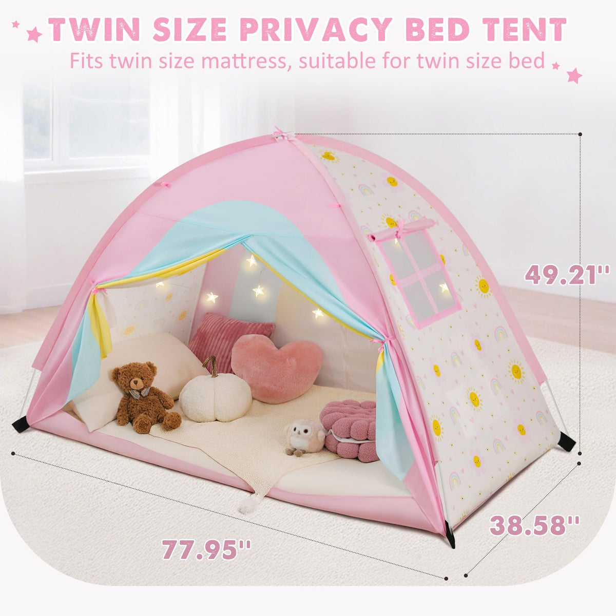 PIIKAGO bed tent is easy to assemble and portable for home or travel.