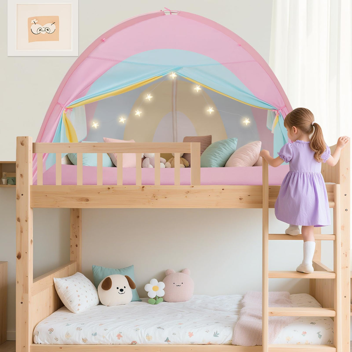 PIIKAGO twin bed tent in a neutral color serves as a versatile gift option for kids.