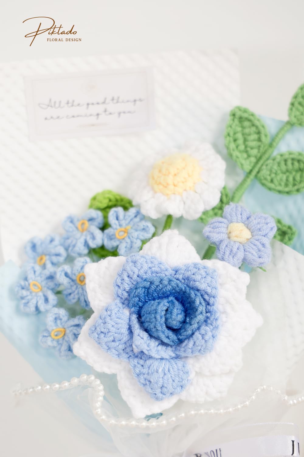 Piklado blue bouquet ready for gifting and home display.
