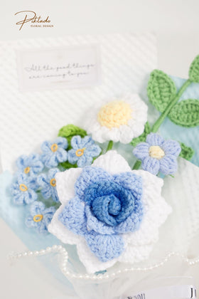 Piklado blue bouquet ready for gifting and home display.