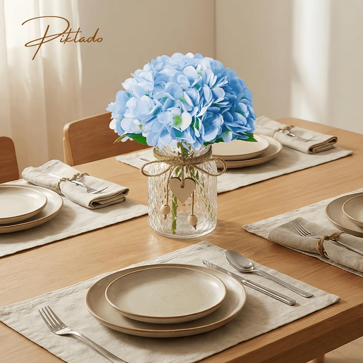Piklado jute rope enhances rustic, Bohemian display.