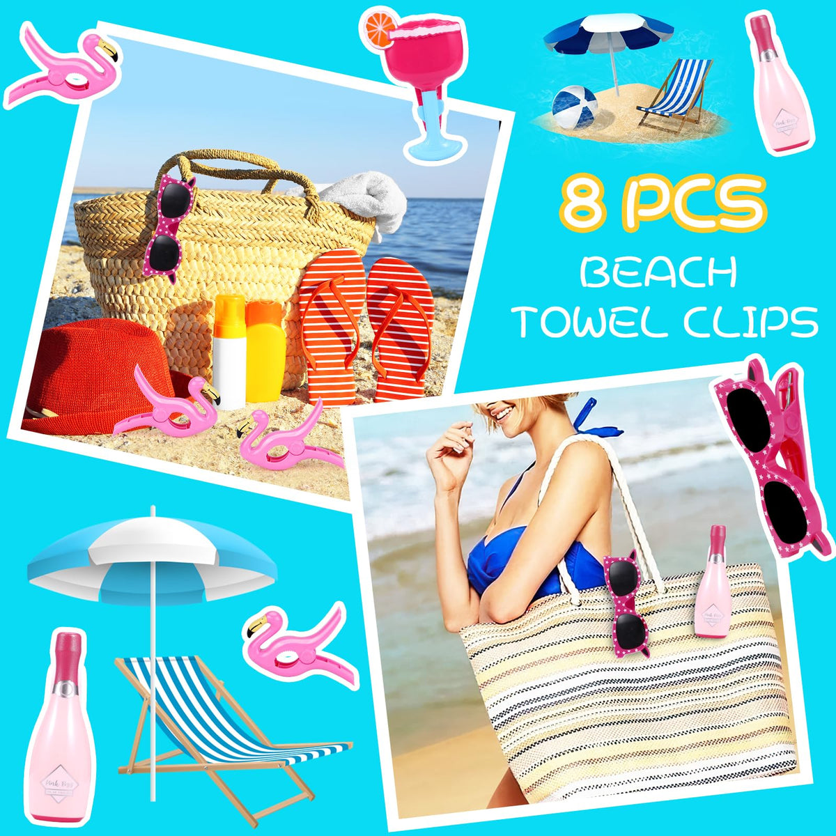 Piklodo Margarita Cup Towel Clip adds color while securing towels