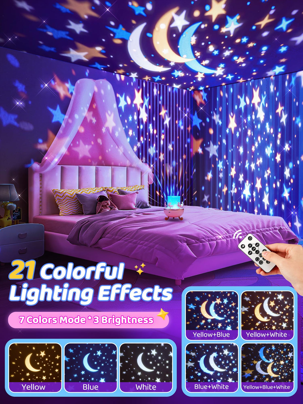 PIKOY 315 Color Lighting Modes create a vibrant ceiling sky for imagination.