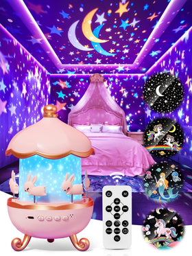 PIKOY Carousel Night Light for kids room with cozy glow and gentle illumination.