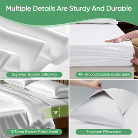 Pillcase easy-care service information included with packaging and support.