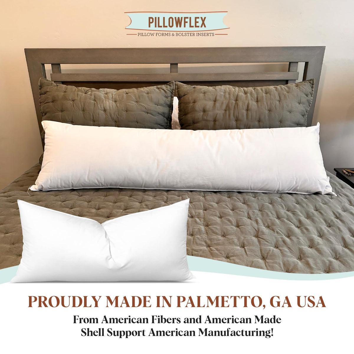 Bedtime display using Pillowflex insert for comfortable, elegant sleep space