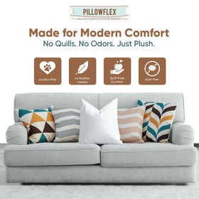 Pillowflex couch sham decor with 18x18 insert on a stylish sofa
