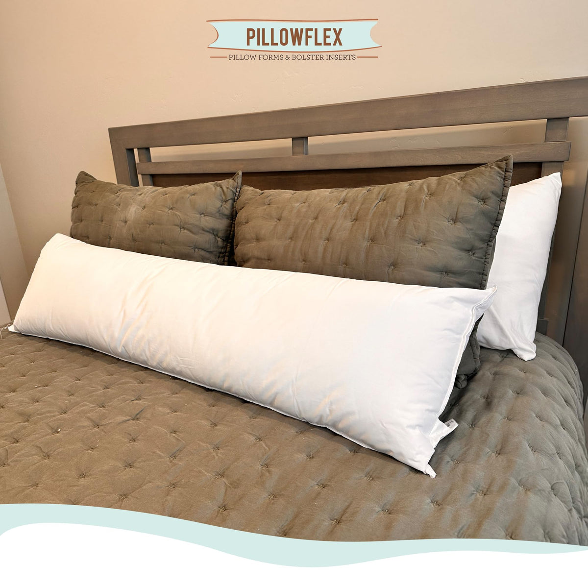 Pillowflex decorative insert under shams for a plump, inviting look.