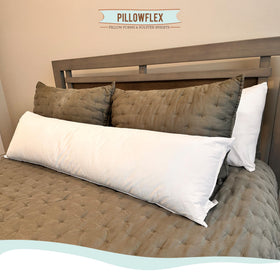 Pillowflex decorative insert under shams for a plump, inviting look.