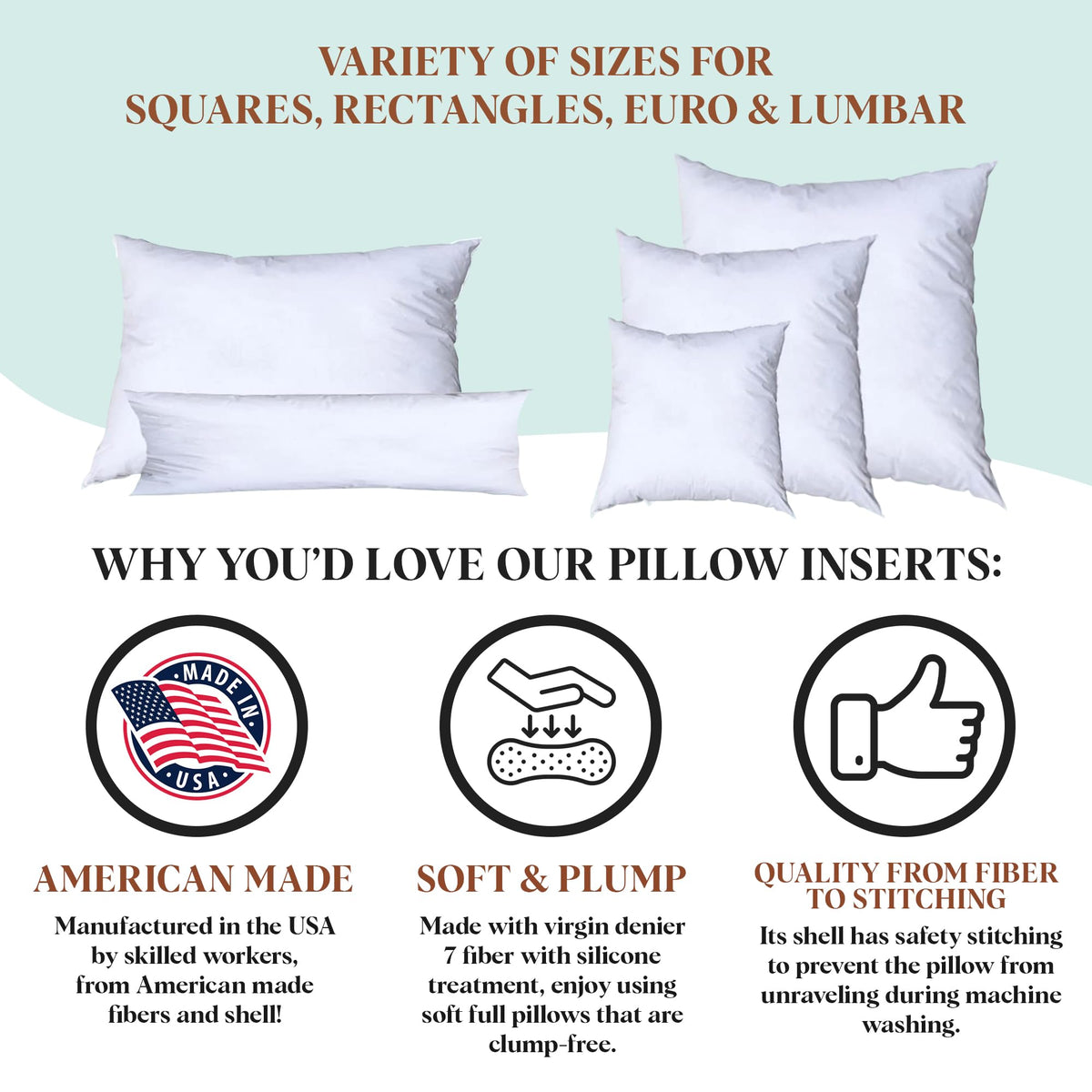 Pillowflex poly-cotton shell close-up, durable breathable fabric