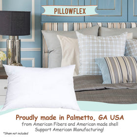 Pillowflex poly-cotton shell pillow insert showcases smooth fabric.