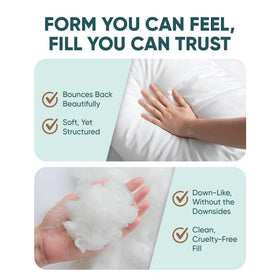 Pillowflex shams-compatible insert delivers a tailored finish