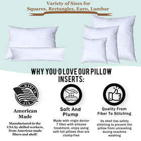 Pillowflex synthetic down fibers provide traditional-weight feel without feathers.