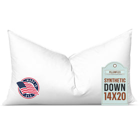 Pillowflex synthetic-down pillow insert 14x20 for full sham look