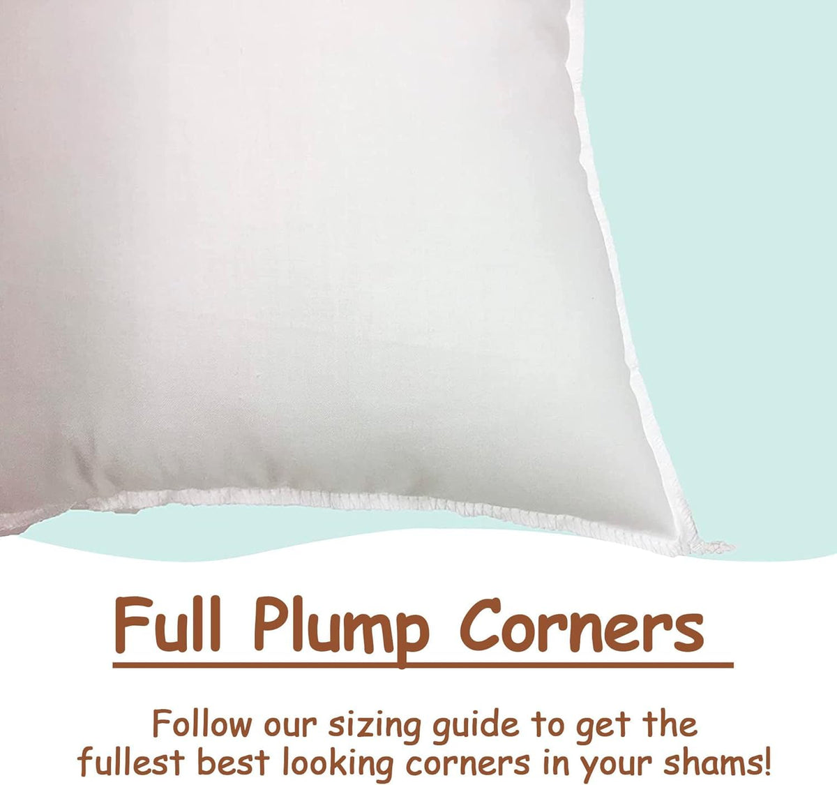 Pillowflex dimension guide helps find the right sham fit.