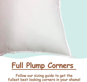 Pillowflex dimension guide helps find the right sham fit.