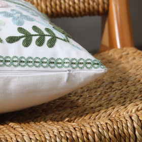 Pilmandu two-pack embroidered blue floral pillow covers for versatile styling