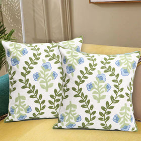 Pillow cover showcases durable cotton blend fabric with one-side embroidery.