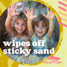 Pilotfish Beach Essentials display showcases an eco-friendly cleanup solution.