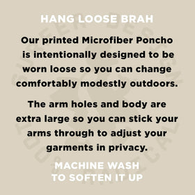 Pilotfish poncho kangaroo pockets secure towels and small items while active.