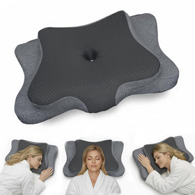 Piluxx ergonomic neck pillow contour design supports proper alignment for daily rest