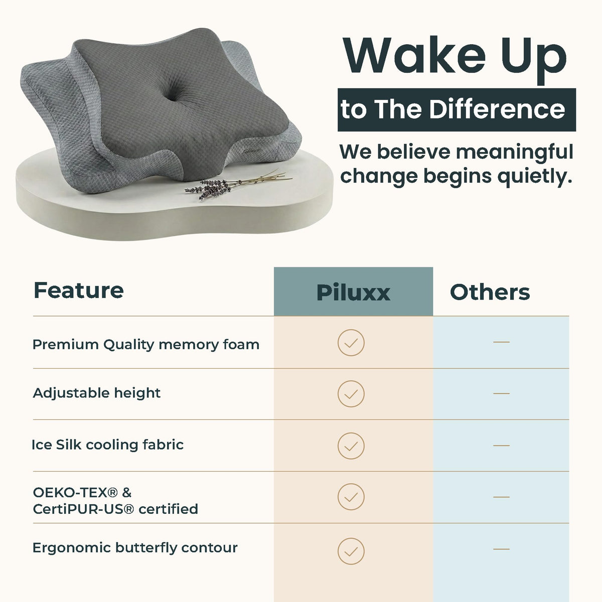 Piluxx pillow height adjustment insert demonstrates customizable comfort