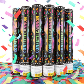 Pilvepidu confetti cannon 6-pack 12-inch ready for vibrant party moments.