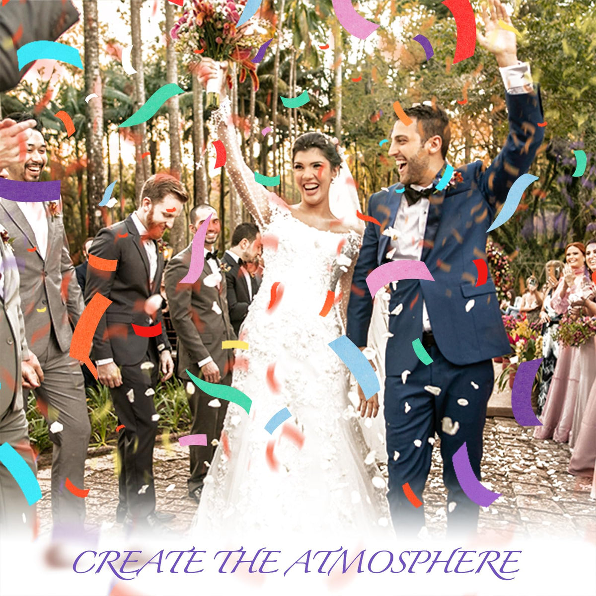 Pilvepidu rainbow confetti shower colors brighten any event.